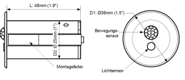 Bewegungs- und Tageslichtsensor mit CASAMBI-Lichtsteuerung 12..24 Vac / Vdc